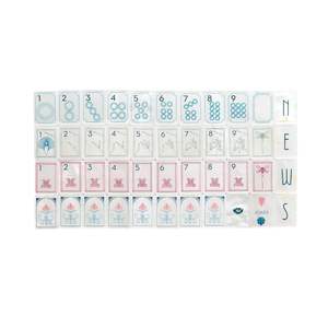 Luxury Single-Layer Pearl <strong>Mahjong</strong> Tiles Dark Green Bamboo Blue Lotus Pearlescent Acrylic <strong>Mahjong</strong> <strong>Set</strong> - Product Image 4