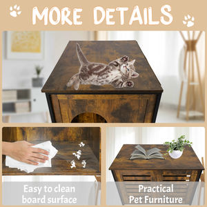 Maison pour animaux de compagnie de luxe bon marché Meubles Table d'appoint Chenil pour chats avec séparateur Maison pour <span class=keywords><strong>chat</strong></span> en bois Cage d'intérieur - Product Image 3