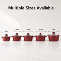 Ensemble d'ustensiles de cuisine en aluminium moulé sous pression OEM en gros, style classique, casseroles et poêles en granit, batterie de cuisine antiadhésive