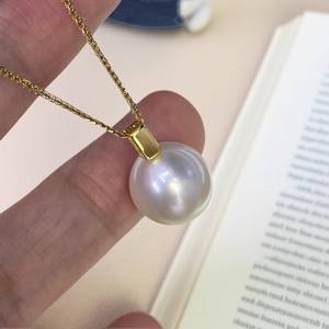 DIY <b>Pearl</b> Accessories 31343 S925 <b>Silver</b> Pendant with 913mm Round Beads Empty Stand Gold/<b>Silver</b> Pendant <b>Necklace</b> - Product Image 3