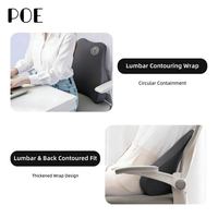 Cojín de Soporte Lumbar Ergonómico de Espuma Viscoelástica con Forma de Mariposa, Diseño Acolchado, Funda Extraíble y Lavable, Antiácaros