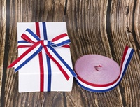 Ruban tissé double face OKAY en gros-grain, 1cm-3.8cm, rayures rouges, blanches et bleues, écologique, 100% polyester, pour badges, médailles, cadeaux patriotiques