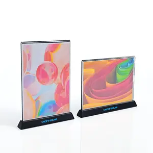 High quality T shape tabletop acrylic A5 paper holder A4 paper holder menu stand