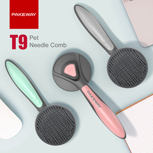 PAKEWAY T9セルフスリッカーペット花婿ブラシコーム犬ブラシキャットコーム、セルフクリーンボタン付き、チップにマッサージビーズ付き - Product Image 6