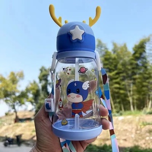 Kecolove Borraccia per Bambini da 600ml Senza BPA, Antigoccia, con Cannuccia, Design Cartone Animato, per il Ritorno a Scuola - Product Image 5