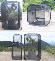 Terrarium d'observation extérieur souple et respirant pour papillons, motif uni noir, taille S, avec fermeture éclair