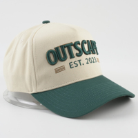 Gorra de Béisbol Deportiva de 5 Paneles con Visera Curva y Diseño Colorblock, MOQ Bajo, Logotipo Personalizado Mediante Bordado a Mano y Bordado 3D