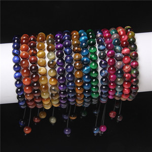 <span class=keywords><strong>Bracelet</strong></span> en pierre naturelle œil de tigre réglable Jingcan Crystal 6 mm 8 mm pour <span class=keywords><strong>homme</strong></span>, œil de tigre jaune rose vert <span class=keywords><strong>bleu</strong></span>, <span class=keywords><strong>bracelet</strong></span> réglable - Product Image 2