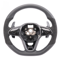 Volant sport à fond plat en fibre de carbone pour Volkswagen Golf 7 MK7.5 Bora Passat CC Jetta, modification personnalisée
