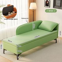 Chaise longue de rangement rembourrée, banquette longue avec espace de rangement dissimulé pour l'ameublement intérieur de la maison
