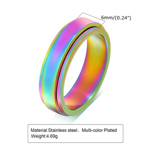 6MM Rotatable Smooth Stainless Steel Couple <b>Ring</b> Plain <b>Spinner</b> Band For Men Women Comfort Fit Index Finger <b>Ring</b> - Product Image 2