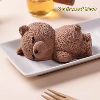 Gâteau Mousse Surgelé Sleepy Bear de Haute Qualité, Saveur Fraise, Mangue et Chocolat 3D, 90g, de Seahonest Tech, Certifié Halal