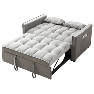 Canapé-lit <span class=keywords><strong>futon</strong></span> carré inclinable en velours rembourré, convertible, confortable, pour chambre et salon, fauteuil pliant deux places, vente en gros - Product Image 4