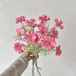 Artificial Cosmos Flowers <b>Silk</b> High Simulation White Pink Yellow Home Decor Wedding Props - Product Image 2