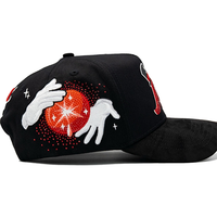 Casquette de baseball 5 panneaux personnalisée, brodée, en coton et daim, avec strass, pour l'extérieur, style Snapback A-Frame