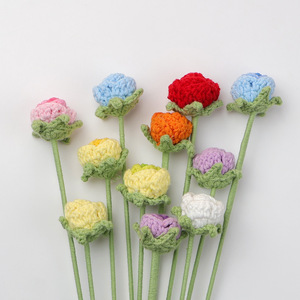 Bouquet de fleurs en crochet multicolore créatif Bouquet de roses en vente directe Ornement de fleurs artificielles tricotées à bulles pour les cadeaux de la Saint-Valentin - Product Image 2