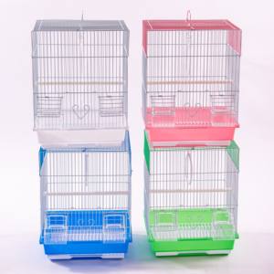 Small <b>Bird</b> Cage Parrots Pigeons Cage White Blue Yellow <b>Pet</b> House Plastic Cage Crate Enclosure with Easy Clean Tray for <b>Birds</b> - Product Image 1