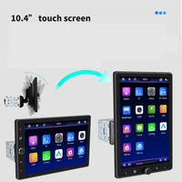 Lecteur MP5 pour voiture 10,4 pouces, écran tactile rotatif simple DIN, CarPlay, Android Auto, radio FM, Bluetooth, USB, SD, autoradio