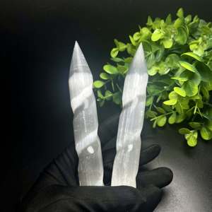 Chất lượng cao tự nhiên selenite massage xoắn ốc hình dạng tinh thể selenite Wand tháp cho trang trí nội thất - Product Image 4