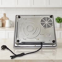 Table de cuisson à induction portable 2200W, brûleur unique, commande tactile, chauffage rapide, cuisinière électrique avec panneau en verre trempé