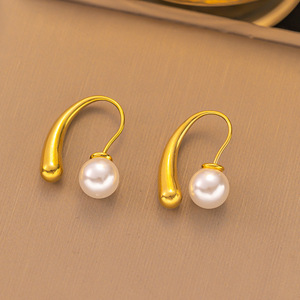 Hypoallergenic <b>Chunky</b> 18k <b>Gold</b> Plated Stainless Steel Trendy Geometric <b>Hoop</b> <b>Earrings</b> Gifts for Women - Product Image 5