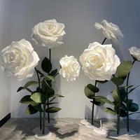 Fleurs artificielles en soie faites à la main, réalistes, pour décoration de toile de fond de cérémonie de mariage, vitrine blanche, grand format, Fête des Mères