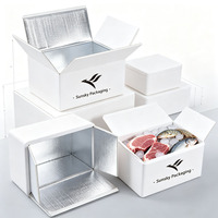 Frisch Gefrorene Lebensmittel Kalttransport-Verpackung Karton Isolierte Pappschachtel Aluminiumfolie Schaumstoffeinlage Meeresfrüchte-Lieferung