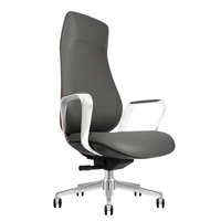 Chaise pivotante contemporaine, hauteur réglable, design luxueux, ergonomique, en cuir véritable, chaise de bureau confortable pour cadres