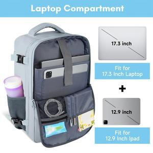Grand sac à dos de voyage pour ordinateur portable extensible pour femmes, imperméable, sac à dos de travail pour ordinateur portable 17 pouces, sac à dos de randonnée avec compartiment pour chaussures - Product Image 3