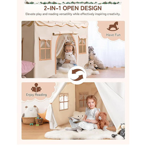 Tente de jeu Château de Princesse en Gros pour Enfants, pour l'intérieur avec Fenêtre, Maison Portable pour Nuitée Bébé/Tout-petit, Jouet Durable en Polyester - Product Image 3