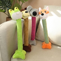 Jouet à mâcher interactif pour chiots, animaux mignons, jouet à mâcher pour chien avec grenouille, renard, koala, singe, peluche, caoutchouc, jouet de dentition pour chiot