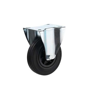 Rueda de carro de Servicio Ligero de 80kg, rueda de rodillo rígido de goma, rueda industrial sólida de polvo de goma negra de 80mm/100mm/125mm - Product Image 2