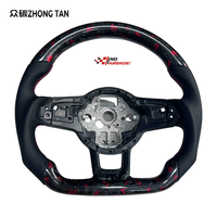 Volant sport en fibre de carbone avec poignée en cuir pour VW Golf R Passat CC R-Line modèles MQB PQ