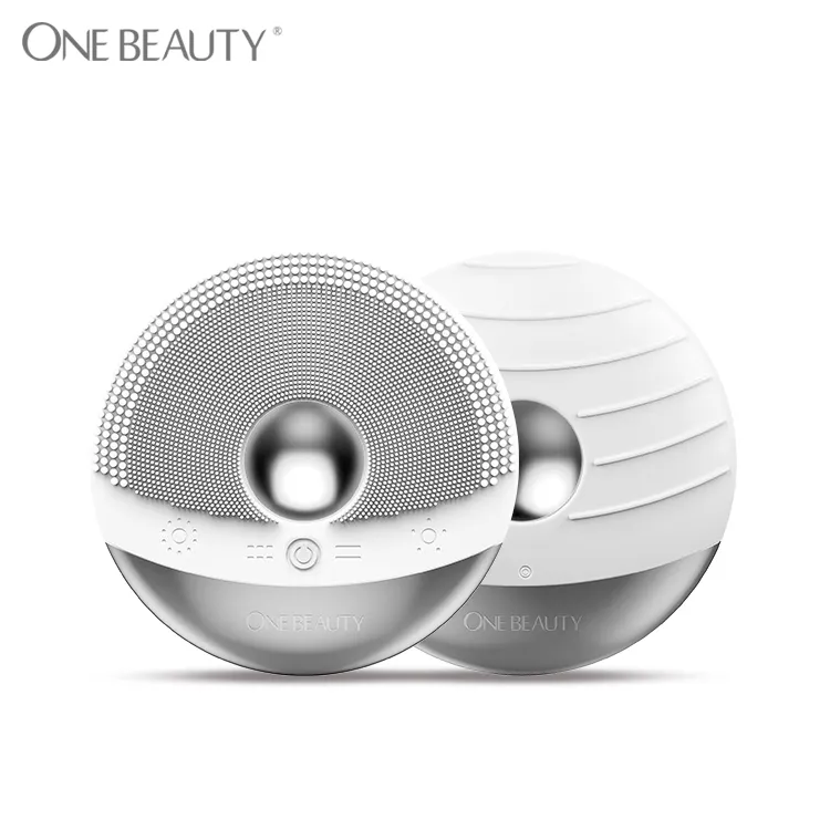 Customized Brand Mini Portable EMS Cleaning Brush Facial Cleansing Brush for Cleansing and Soothing Face Exfoliating Silicone
