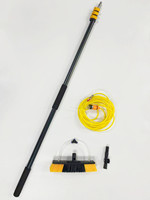 3.6m tube télescopique pince de verrouillage rabattable panneau solaire brosse de nettoyage brosse de lavage de voiture avec long manche en aluminium rallonge