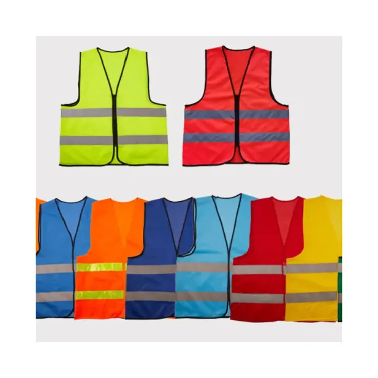 Gilet di sicurezza personalizzato/gilet di sicurezza in tessuto fluorescente gilet riflettente alta visibile maglia a buon mercato 100% nuovo materiale