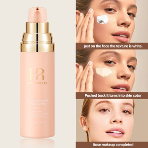 Private Label Natural Organic Vegan SPF50 Waterproof Liquid Cream <b>Foundation</b> Color Change Makeup for All Skin Types - Product Image 2