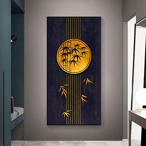 Nordic Golden Abstract Leaf Flower Wall <strong>Picture</strong> Modern Style Crystal Porcelain Art Painting