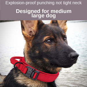 Robustes taktisches Haustier halsband Verstellbares Hochleistungs-Nylon-Hunde halsband mit Metalls chnalle und Griff für mittelgroße Hunde - Product Image 3