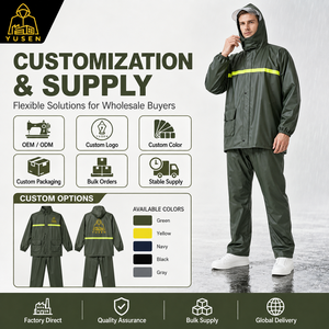 Traje Impermeable <span class=keywords><strong>Reflectante</strong></span> con Pantalones y Chaqueta para Tráfico, Salud, Patrulla, Montañismo, Estilo Capa, Impermeable y Dividido - Product Image 5