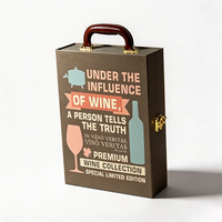Caja de Regalo para Vino Doble Personalizada con Asa, Empaque de Cartón Reciclable para Presentación de Vino Premium