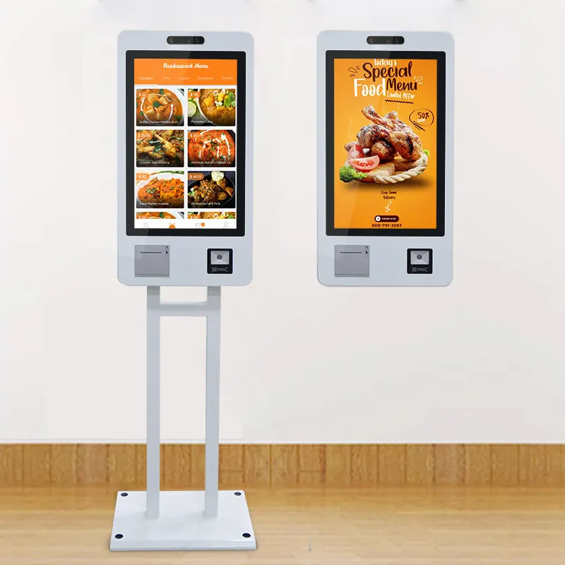 Toptan 32 inç hızlı yemek siparişi dijital menü panosu dokunmatik ekran büfe sipariş makinesi