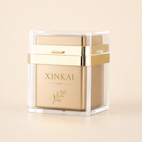 Pot à crème sans air carré XINKAI, logo personnalisé, pot cosmétique en acrylique sous vide pour crème pour le visage, emballage pour soins de la peau
