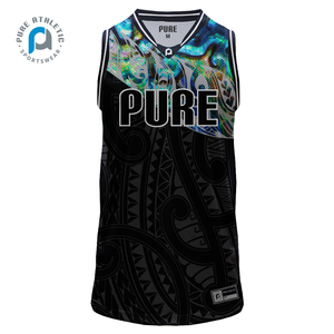 Pure 2024 New Design Custom <strong>Rasta</strong> Paua Mesh Indigenous Sublimation Breathable <strong>Basketball</strong> <strong>Jersey</strong> and Touch <strong>Jersey</strong> Sets - Product Image 2