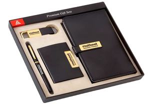 Ensemble cadeau d'entreprise haut de gamme avec carnet, stylo, porte-clés et porte-cartes, ensemble cadeau de bureau de luxe pour la promotion de la marque - Product Image 2