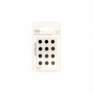 Bottoni a Pressione in Metallo Nero Ilan 8mm, Confezione da 12 Pezzi - Product Image 2