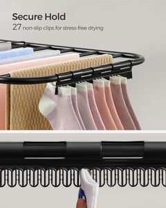 Foldable Space Saving Metal Laundry Butterfly Clothes Drying Rack With <b>Sock</b> Clips - Product Image 5