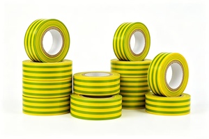Nastro isolante elettrico in PVC giallo-verde per marcatura cavi di messa a terra, specifiche: larghezza 0,13 mm, lunghezza 15 mm, 10 m. - Product Image 3