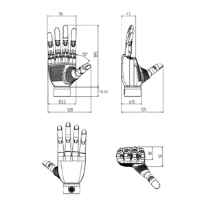 Mano Robótica China DH116, Cobot, Mano Diestra, Robot Biomimético Accionado por Tendones para Servicio - Product Image 2