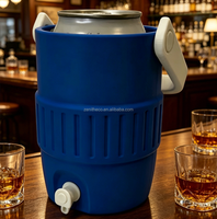 Glacière en plastique écologique de 12 oz avec robinet, paille et poignée de transport pour boissons chaudes/froides